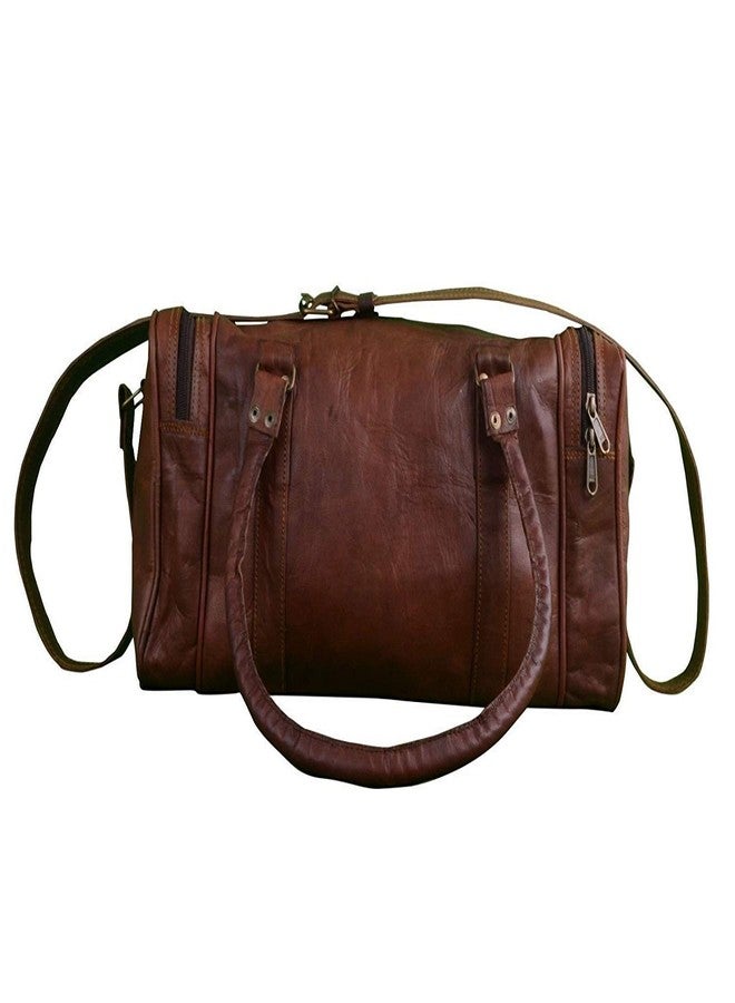 RSN 22 Inch Brown Genuine Leather Square Duffel/Travel/Gym/Sports Leather Bag - Image 2